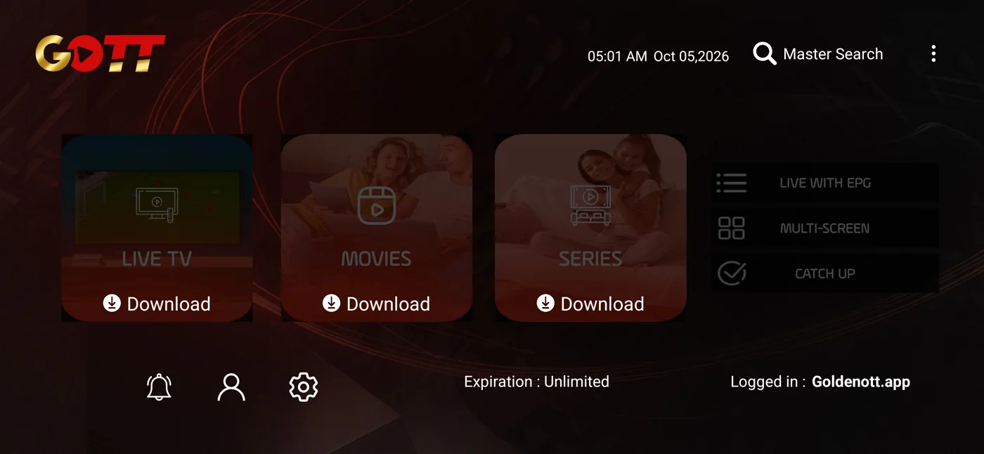 Golden Smart downloads navigation