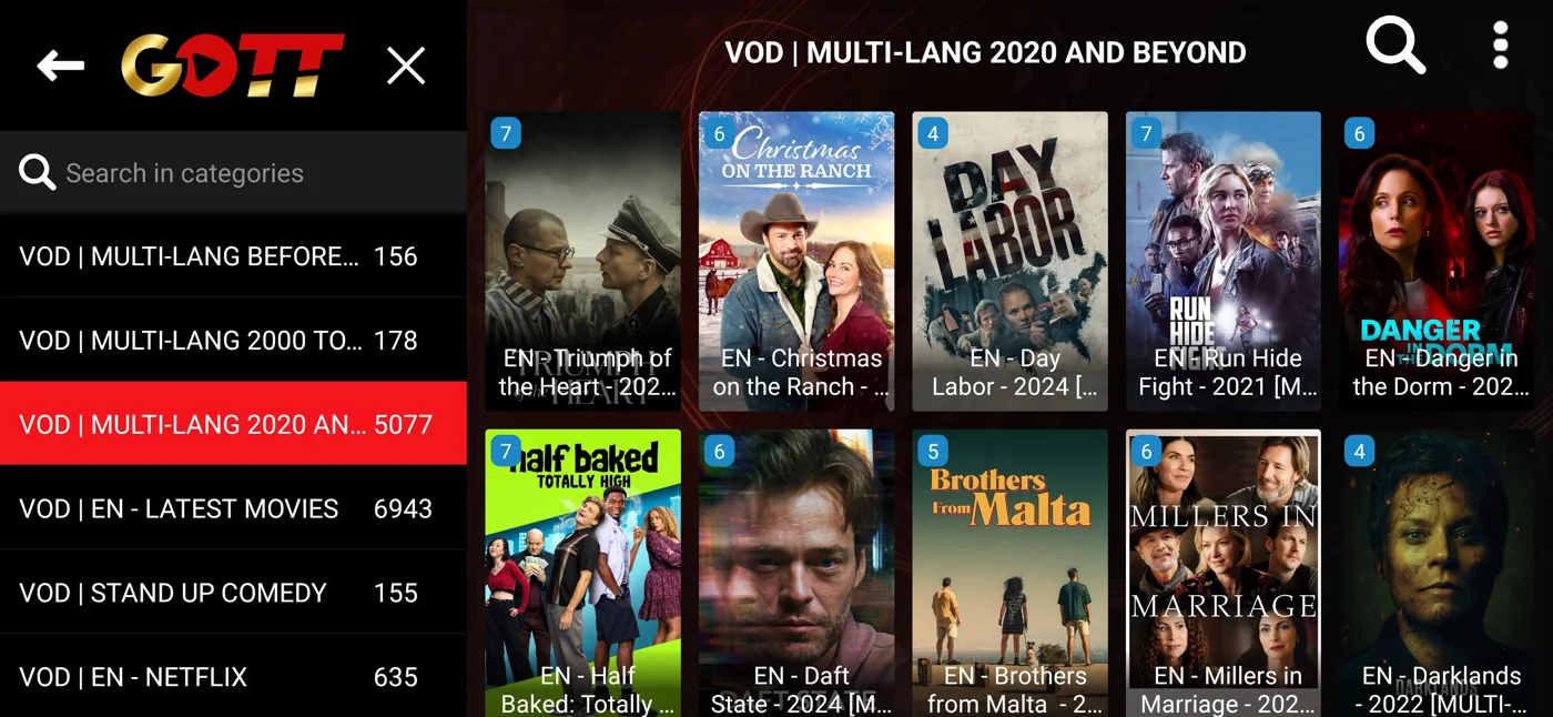 Golden Smart on-demand categories and library navigation