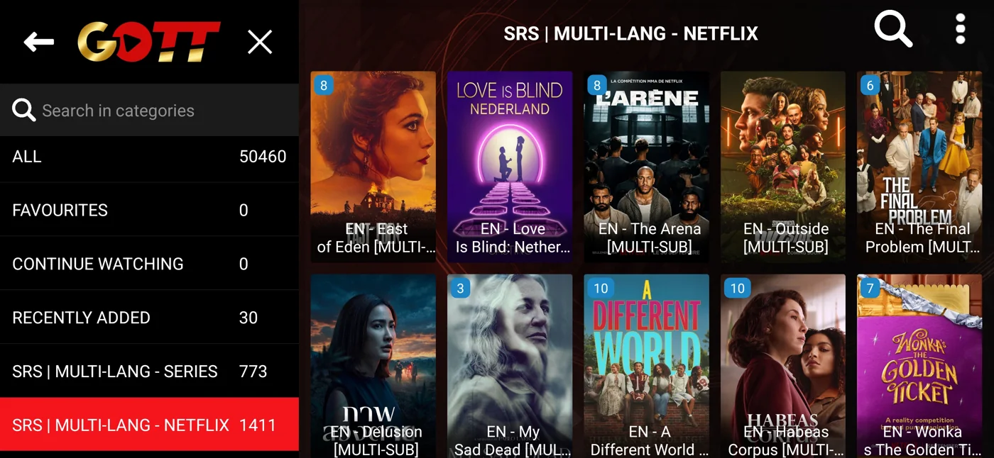 Golden Smart on-demand categories and library navigation