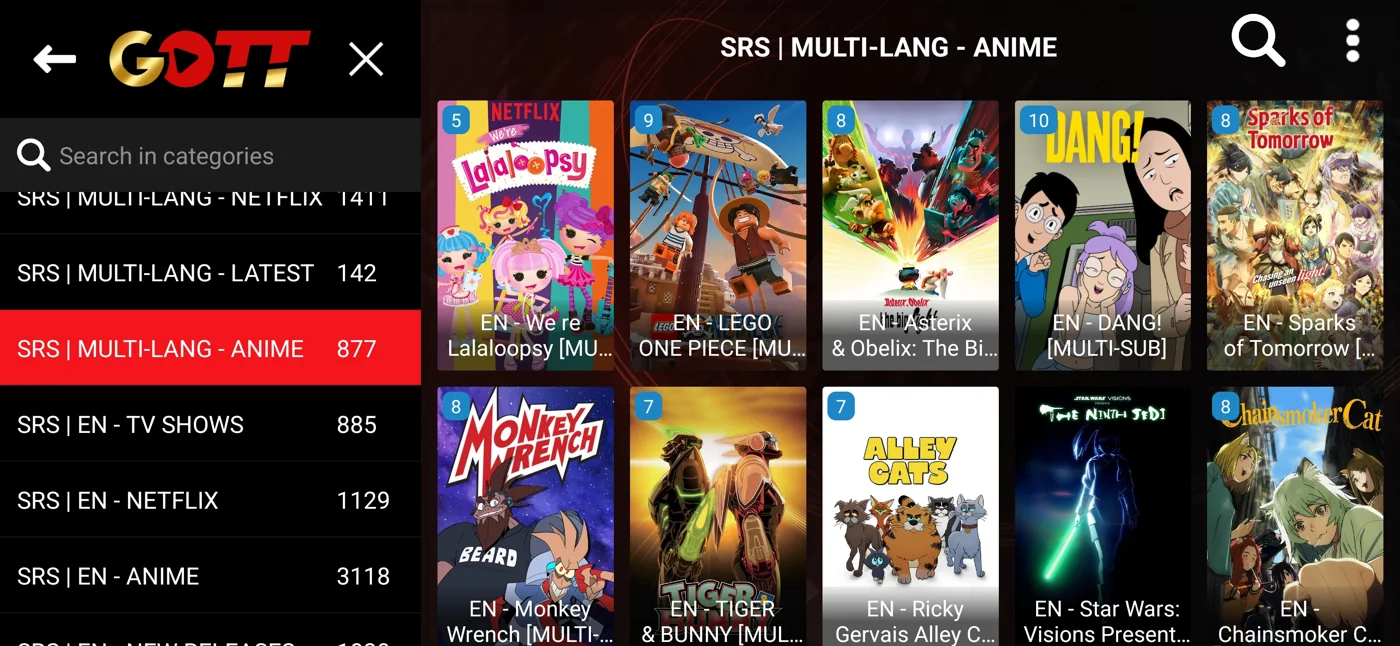 Golden Smart on-demand categories and library navigation