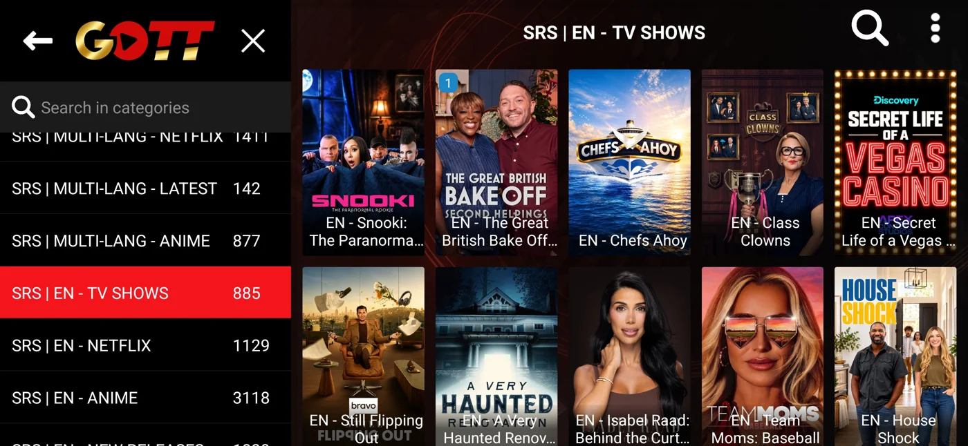 Golden Smart on-demand categories and library navigation