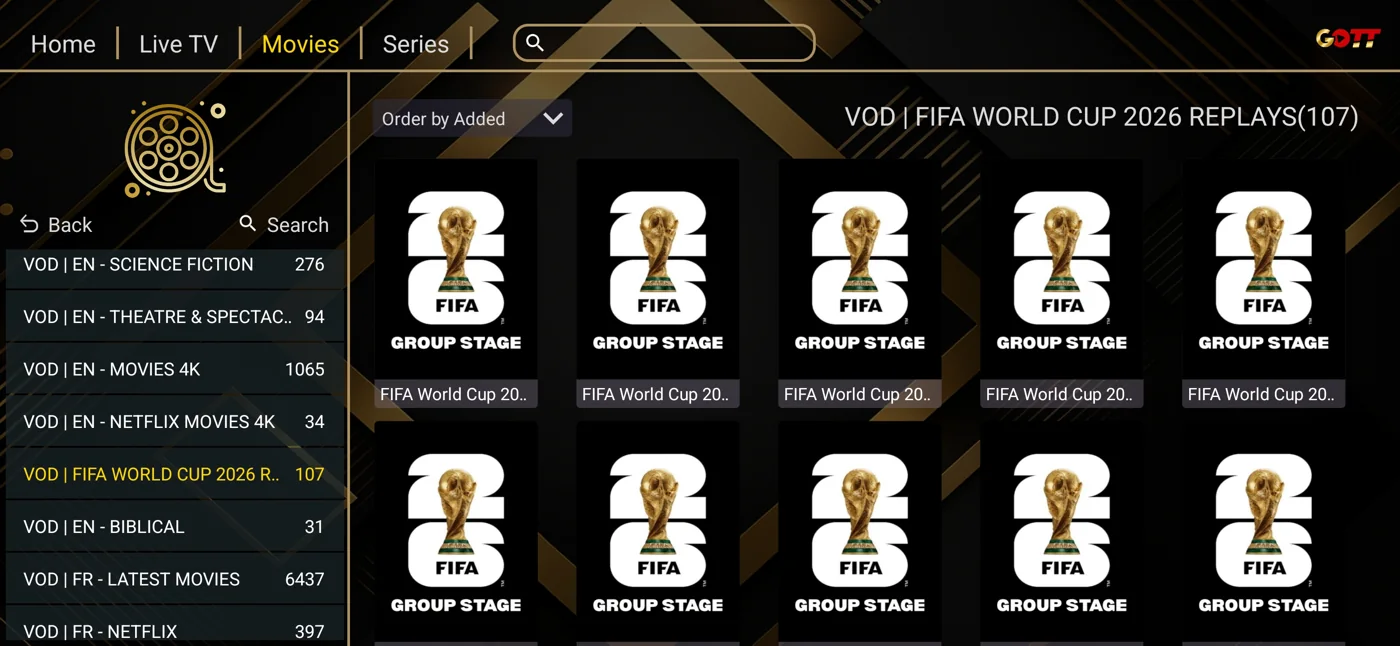 Ibogold on-demand categories and library navigation