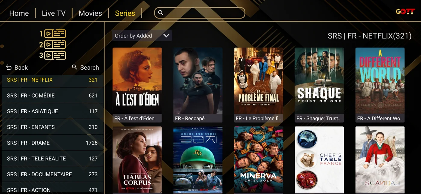 Ibogold on-demand categories and library navigation