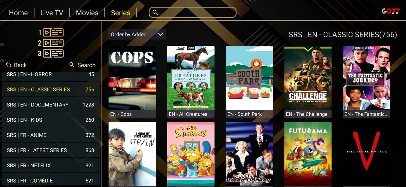 Ibogold on-demand categories and library navigation