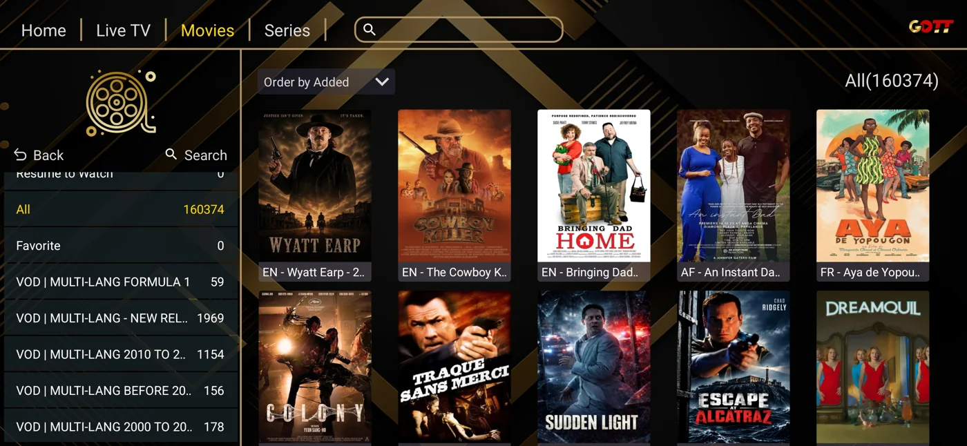 IBOGOLD on-demand movie library
