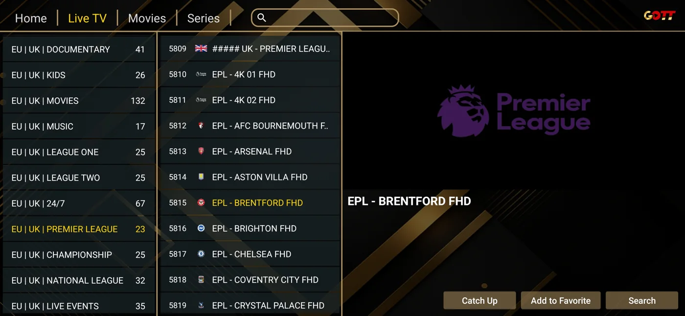 IBOGOLD sports channel guide