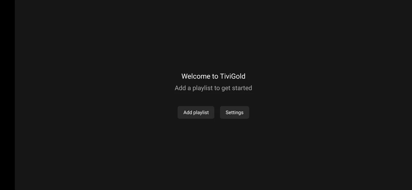 TiviGold add-playlist welcome screen