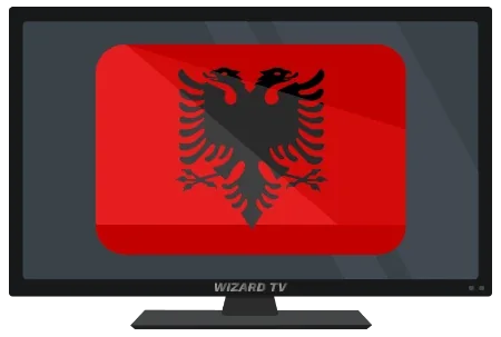 Albania flag displayed in the supplied television illustration