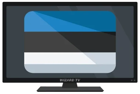 Estonia flag displayed in the supplied television illustration