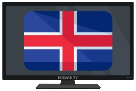 Iceland flag displayed in the supplied television illustration