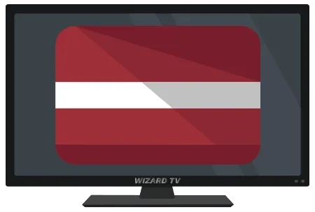 Latvia flag displayed in the supplied television illustration