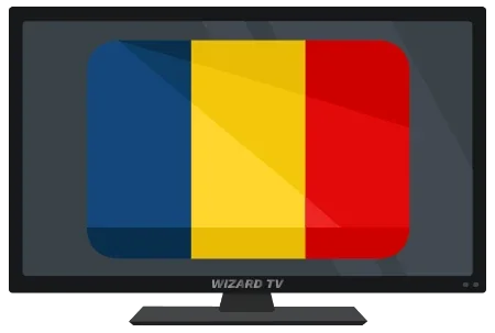 Romania flag displayed in the supplied television illustration