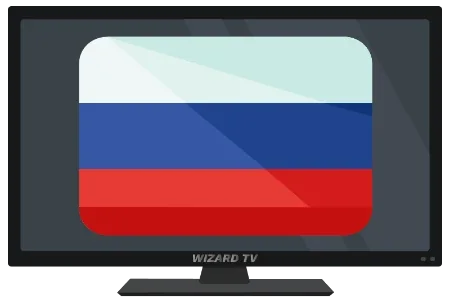 Russia flag displayed in the supplied television illustration