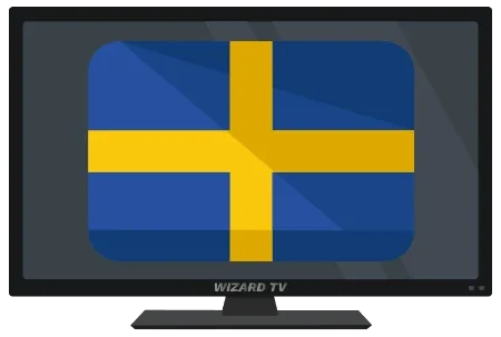 Sweden flag displayed in the supplied television illustration