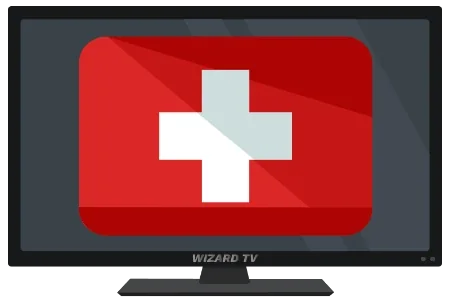 Switzerland flag displayed in the supplied television illustration